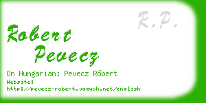 robert pevecz business card
